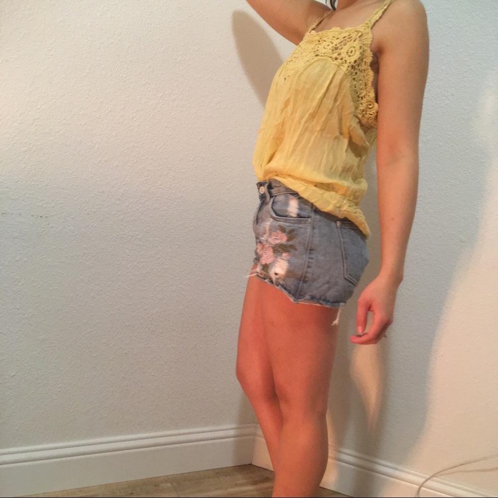 Yellow tank or swim suit cover up